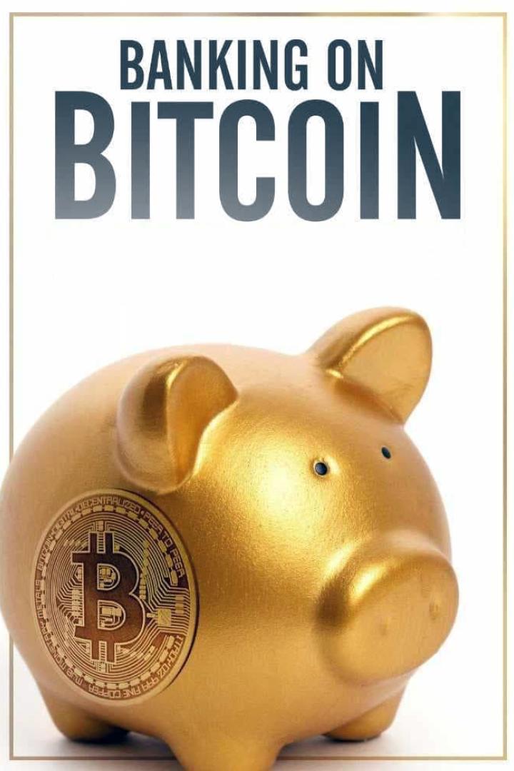 Ein goldenes Sparschwein mit einem Bitcoin-Symbol auf der Seite.