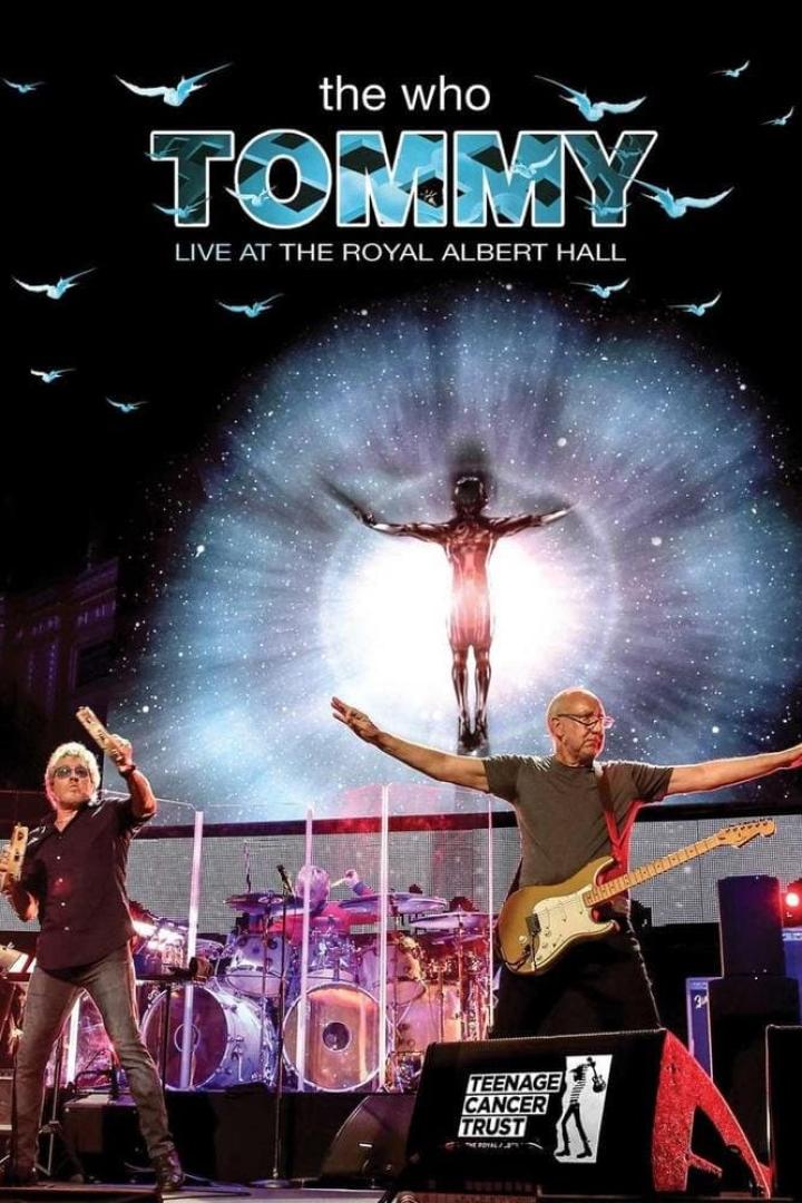 Das Cover von „The Who: Tommy – Live at the Royal Albert Hall“ zeigt die Band auf der Bühne.