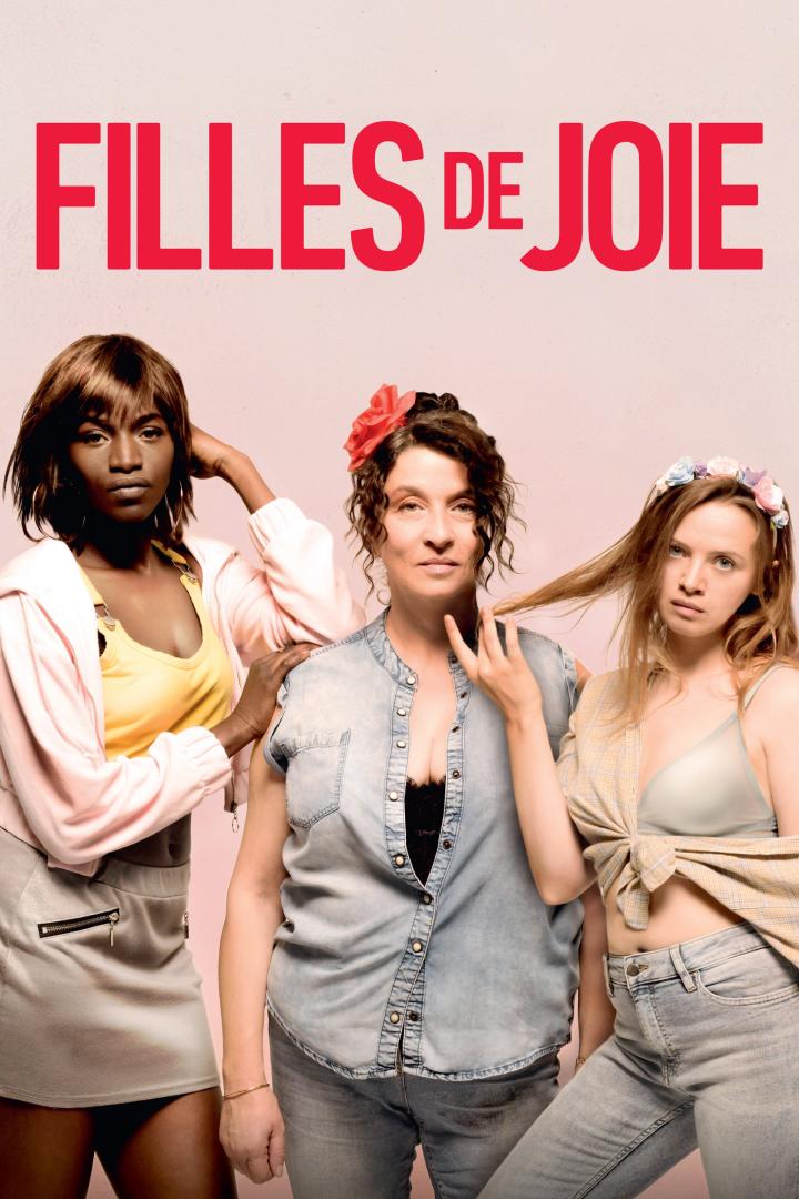 Drei Frauen posieren für das Filmplakat von „Filles de Joie“.