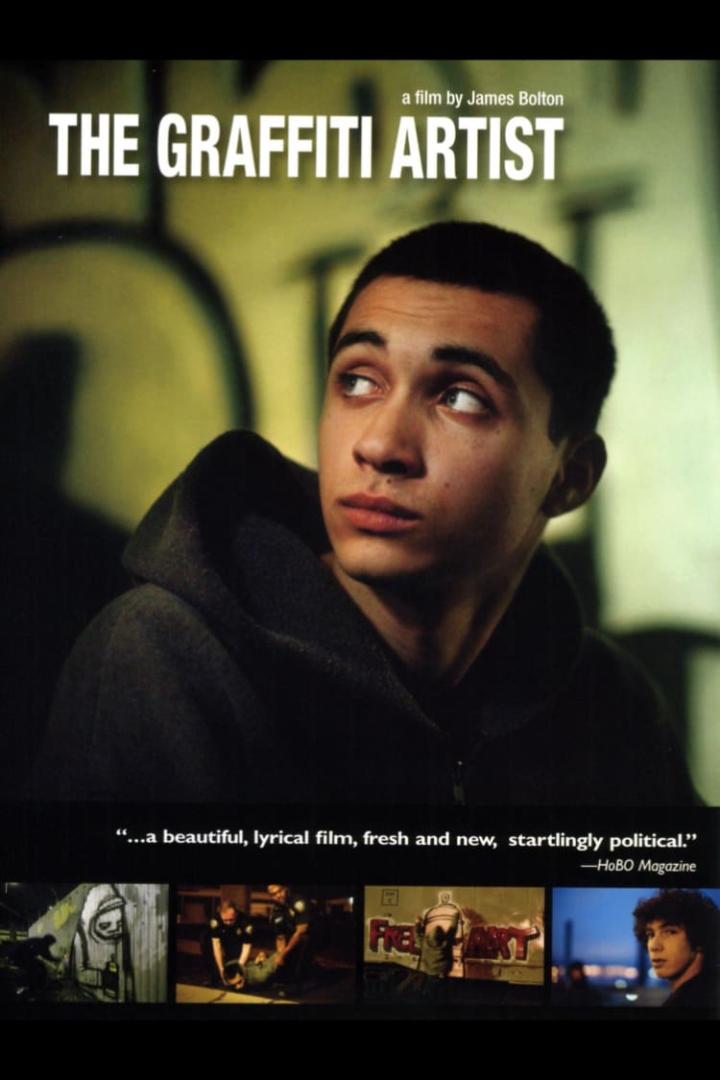 Das Filmplakat für „The Graffiti Artist“ zeigt einen jungen Mann vor einem Graffiti-Hintergrund.