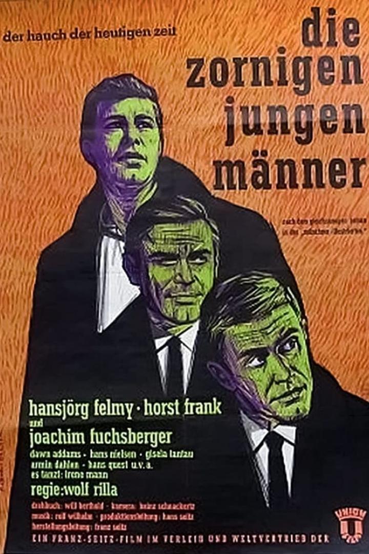 Das Filmplakat für „Die zornigen jungen Männer“ mit Hansjörg Felmy, Horst Frank und Joachim Fuchsberger.