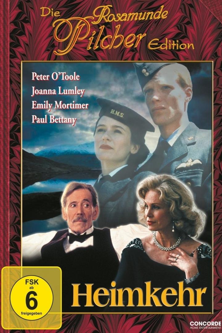 Das Cover von „Heimkehr“ aus der Rosamunde Pilcher Edition mit Peter O'Toole, Joanna Lumley, Emily Mortimer und Paul Bettany.