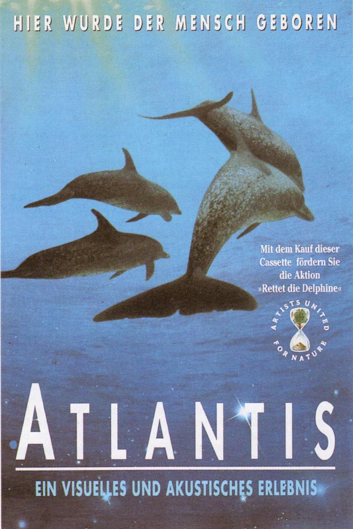 Das Cover der Kassette „Atlantis“ zeigt vier Delfine unter Wasser.