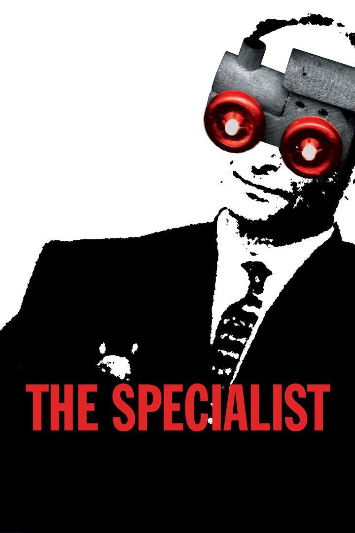 Ein stilisierter Mann mit einer Spielzeugeisenbahn als Brille, darunter der Titel „The Specialist“.