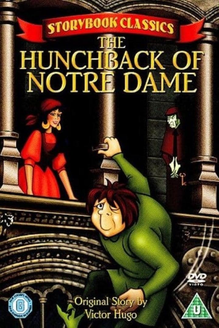 Das Cover des Films „Der Glöckner von Notre Dame“ zeigt Quasimodo, Esmeralda und Frollo.