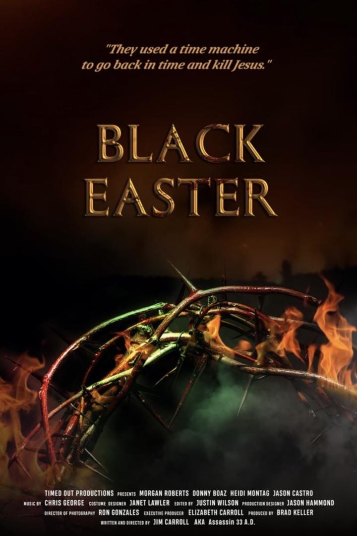 Das Filmplakat für „Black Easter“ zeigt eine Dornenkrone vor einem Hintergrund aus Flammen.