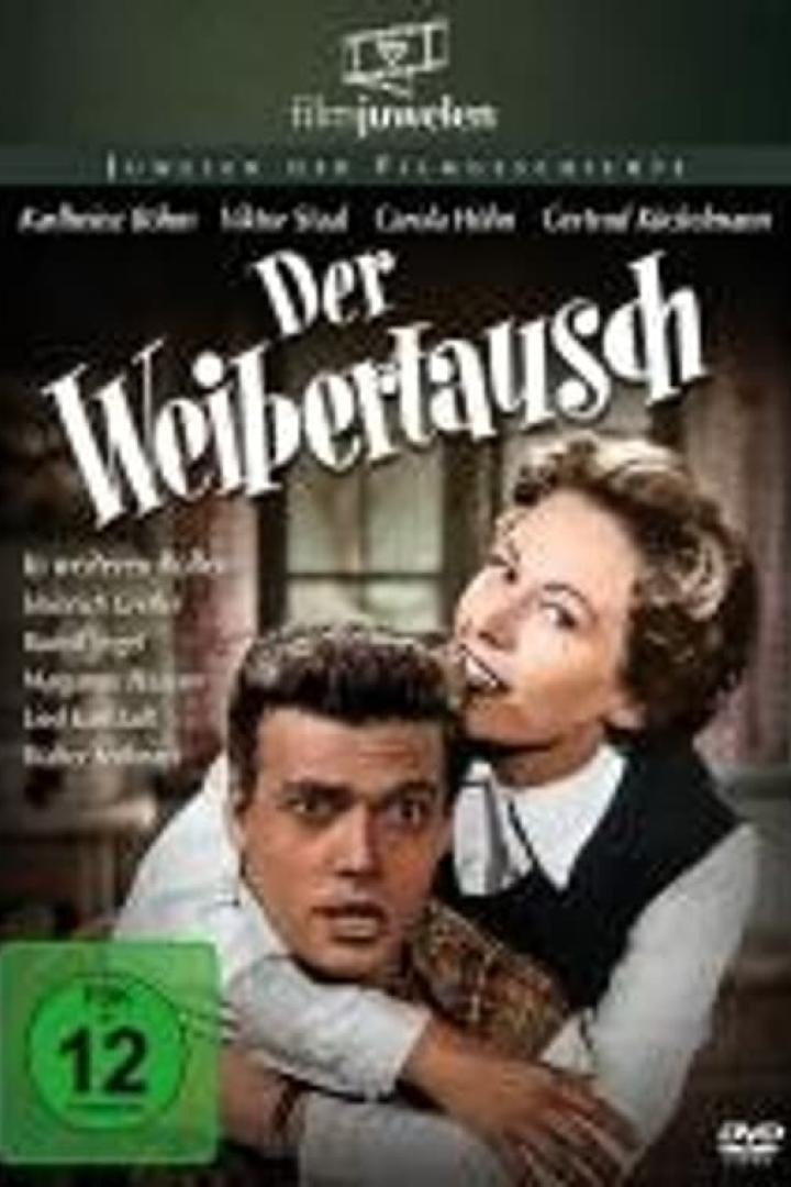 Das Cover des Films „Der Weibertausch“ zeigt einen Mann und eine Frau.