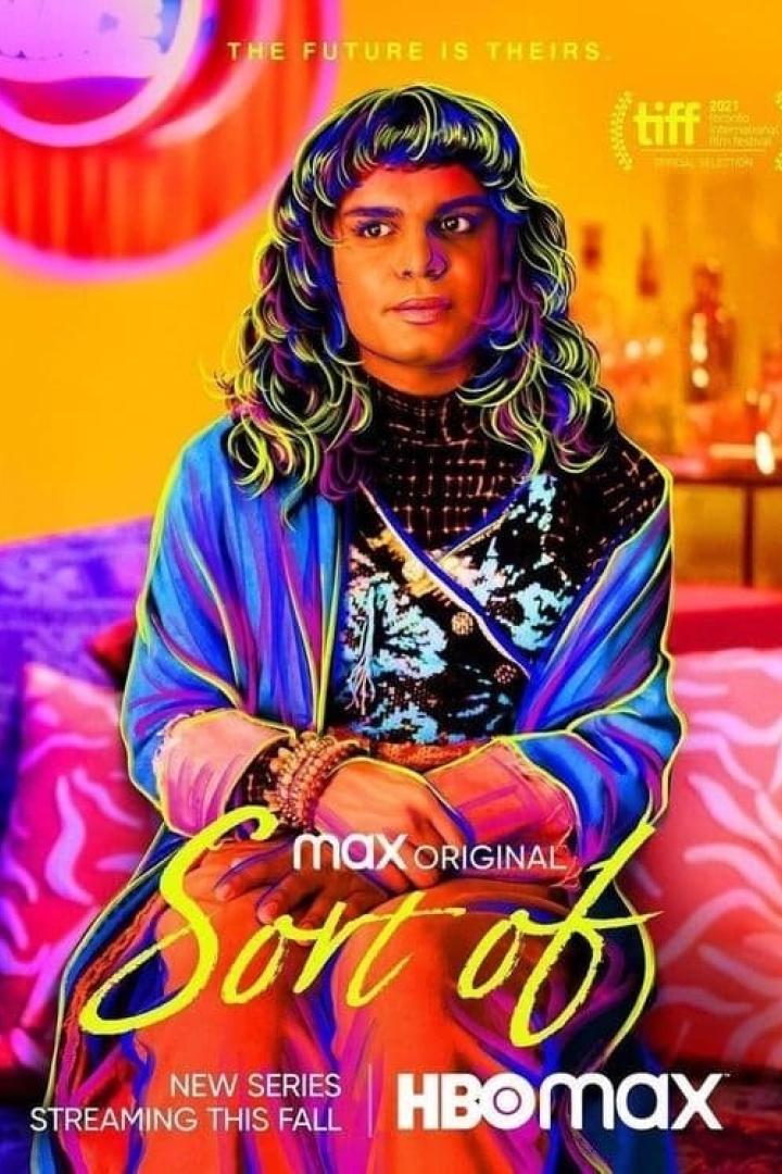 Ein Werbeplakat für die Max Original-Serie „Sort Of“ mit einer nicht-binären Person.