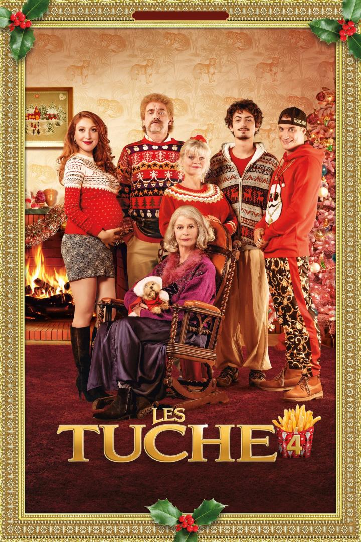 Die Familie Tuche posiert weihnachtlich für den Film „Les Tuche 4“.