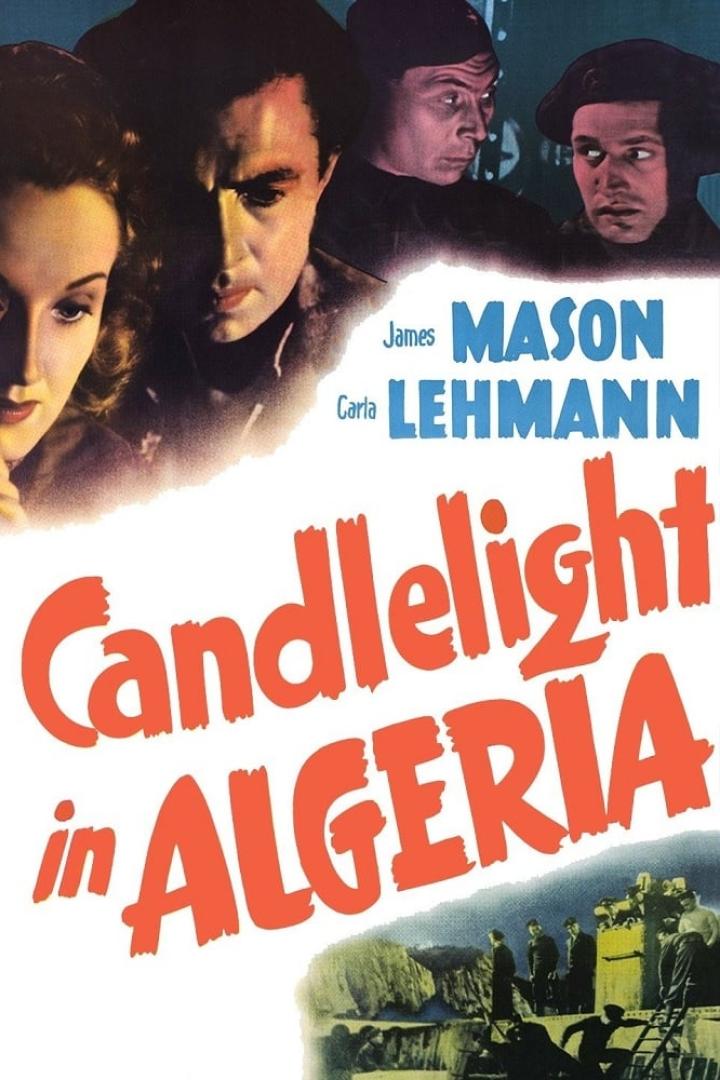 Das Filmplakat für „Candlelight in Algeria“ mit James Mason und Carla Lehmann.