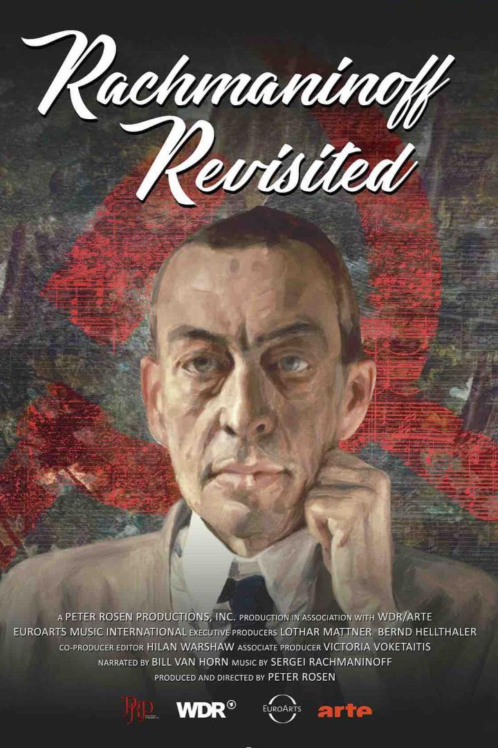 Das Filmplakat zu „Rachmaninoff Revisited“ zeigt ein Porträt des Komponisten.