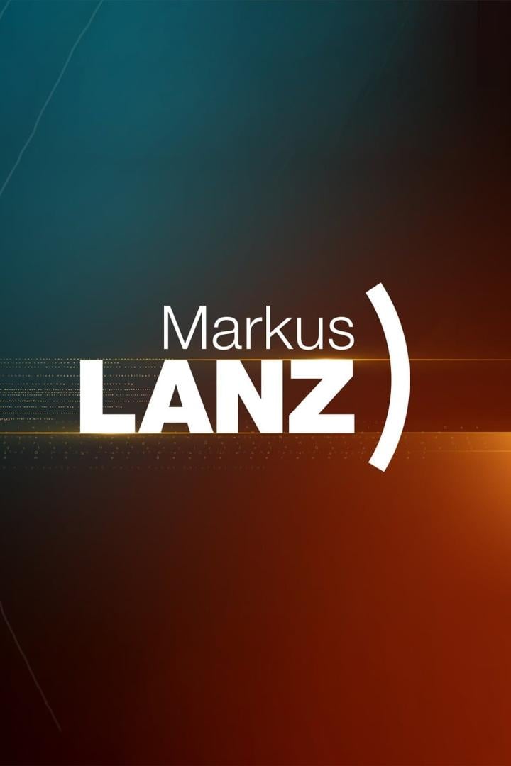 Das Logo der Talkshow „Markus Lanz“ vor einem blau-orangen Hintergrund.