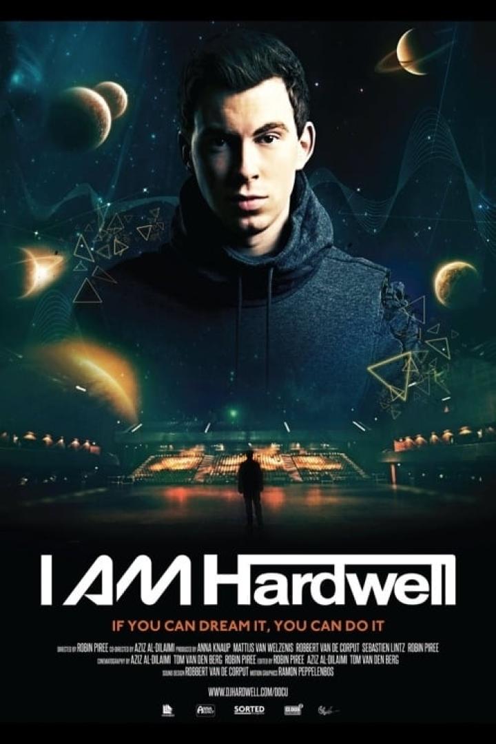 Das Filmplakat für „I AM Hardwell“ zeigt Hardwell vor einer futuristischen Weltraumkulisse.