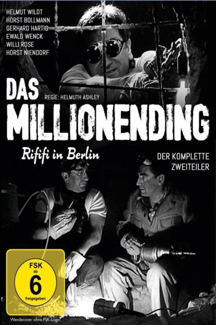 Das Filmplakat für „Das Millionending: Rififi in Berlin“ zeigt Männer, die einen Einbruch planen.
