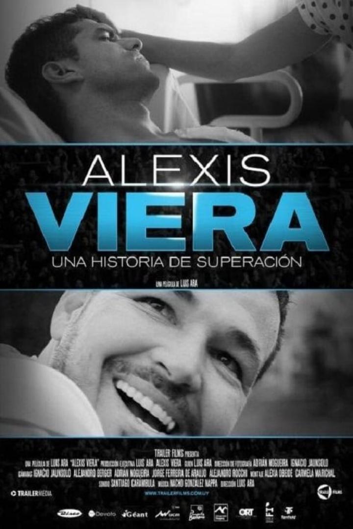 Das Filmplakat für „Alexis Viera: Eine Geschichte der Superación“ zeigt den Fußballspieler in zwei kontrastierenden Momenten.