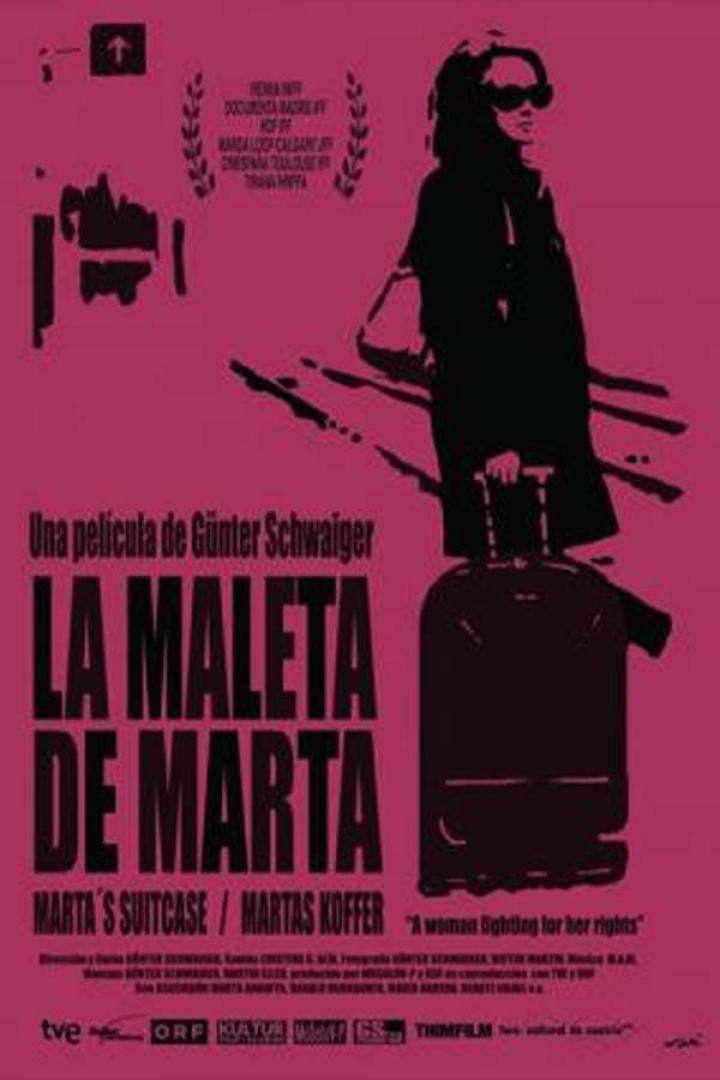Das Filmplakat für „La Maleta de Marta“ von Günter Schwaiger zeigt eine Frau mit Koffer.