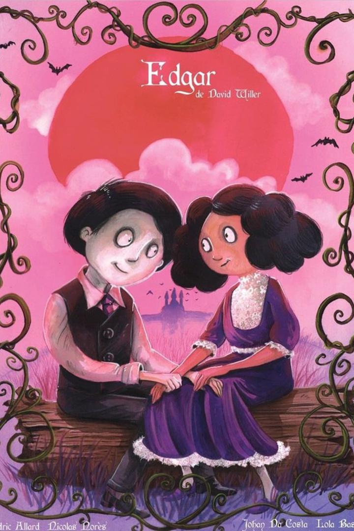 Illustration des Buchcovers „Edgar“ von David Willer mit zwei Figuren vor einem Schloss.