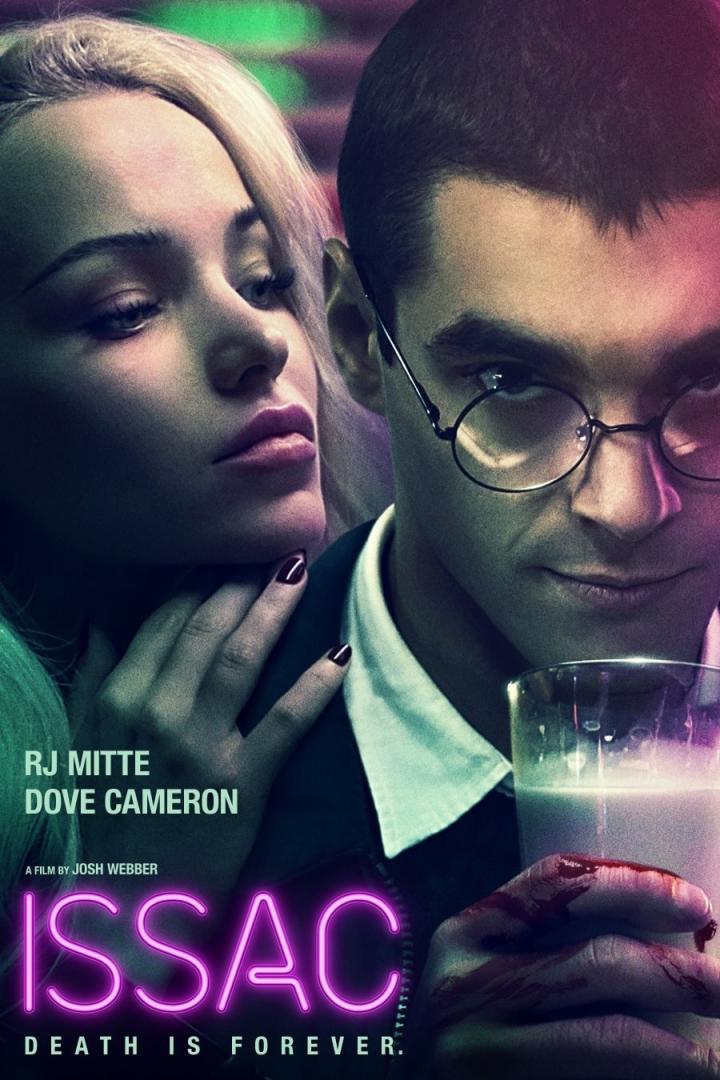 Das Filmplakat für „Issac“ zeigt RJ Mitte und Dove Cameron.
