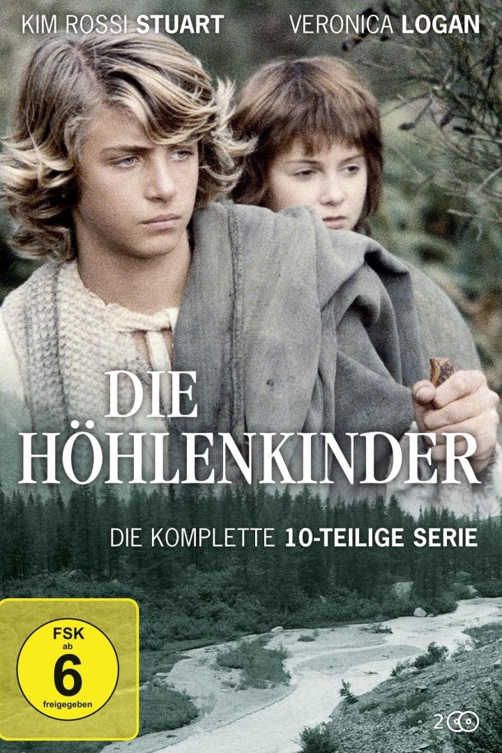 Das Cover der 10-teiligen Serie „Die Höhlenkinder“ mit Kim Rossi Stuart und Veronica Logan.