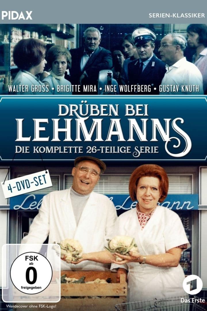 Das Cover der DVD-Box „Drüben bei Lehmanns“ mit Walter Gross und Brigitte Mira, die Blumenkohl halten.