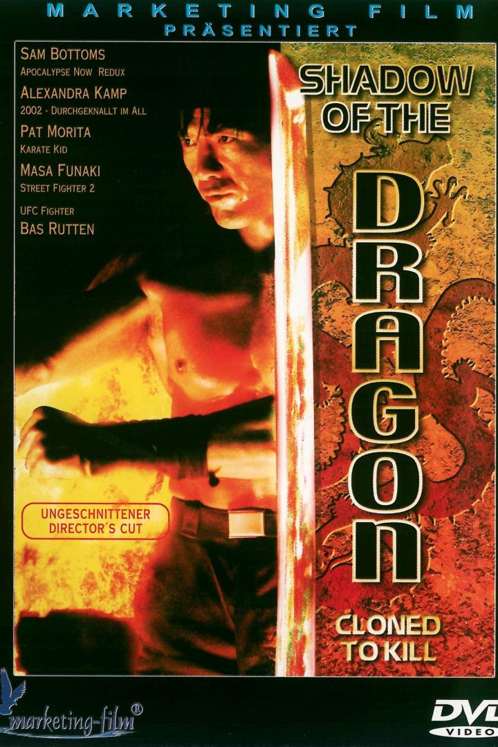 Das Filmplakat für „Shadow of the Dragon“ zeigt einen Mann mit einem Schwert.