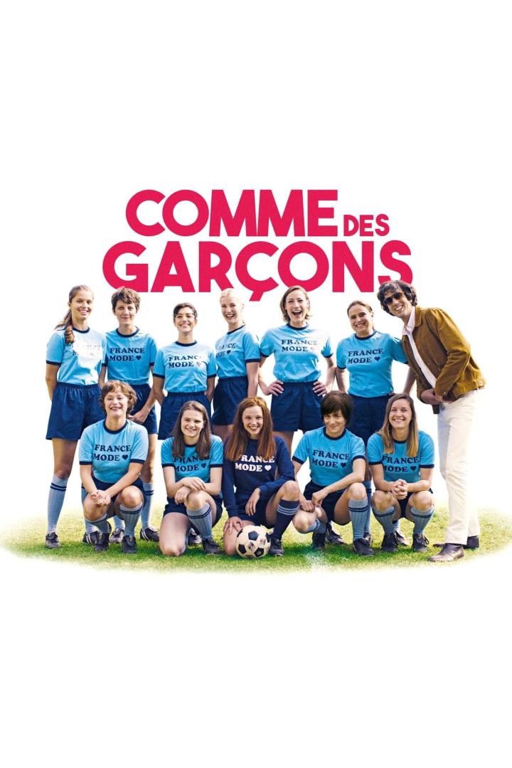 Das Filmplakat für „Comme des Garçons“ zeigt ein französisches Frauenfußballteam mit ihrem Trainer.