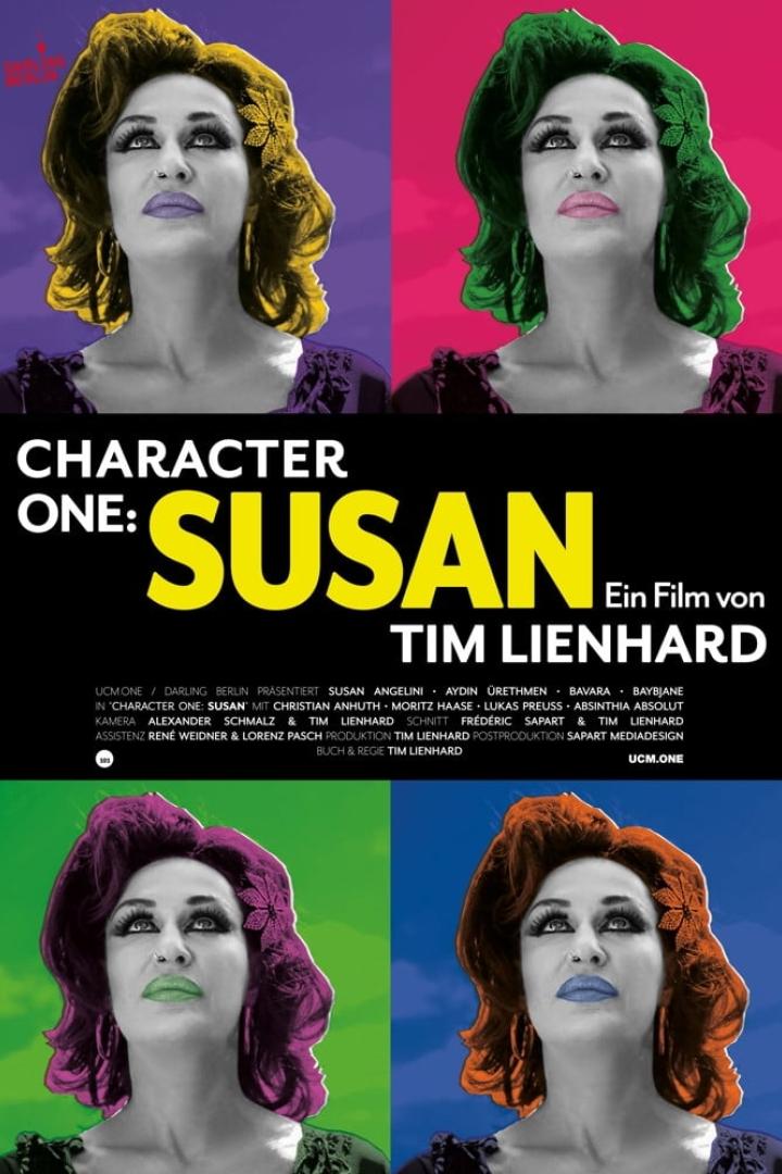 Das Filmplakat für „Character One: Susan“ von Tim Lienhard zeigt das Gesicht einer Frau in vier Farbvarianten.