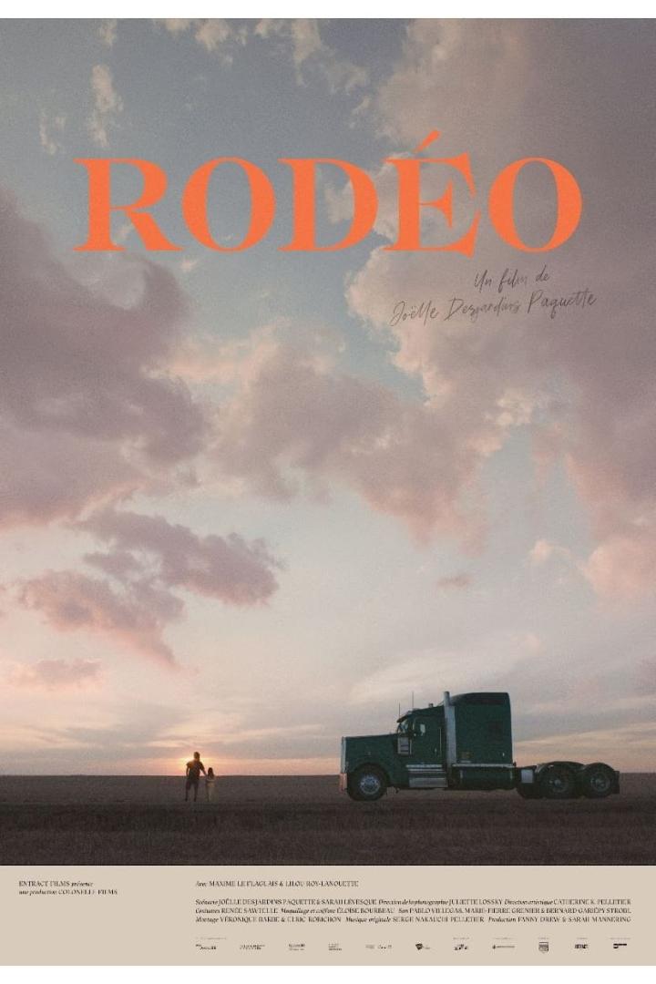 Das Filmplakat für „Rodéo“ zeigt einen LKW und zwei Personen in einer weiten Landschaft.