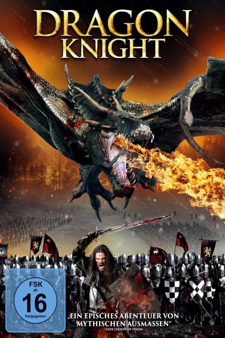 Ein Drache speit Feuer auf eine Armee in dem Film „Dragon Knight“.