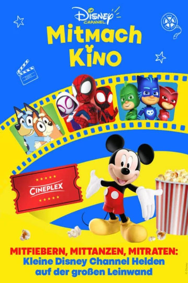 Mickey Mouse präsentiert „Mitmach Kino“ mit den PJ Masks, Spiderman und Bluey.