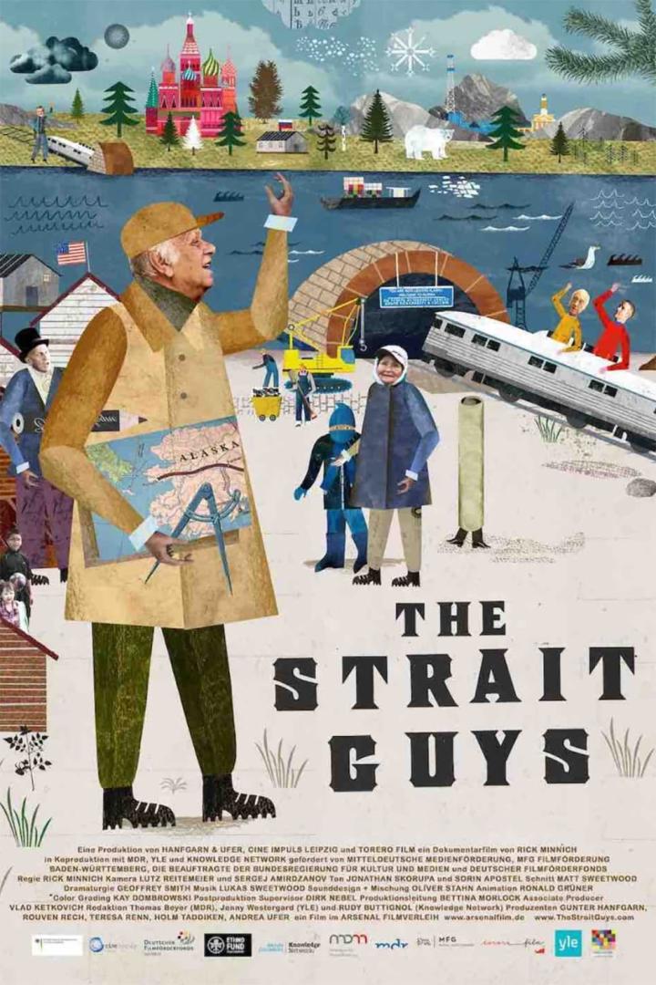 Das Filmplakat für „The Strait Guys“ zeigt eine Collage verschiedener Szenen und Figuren.