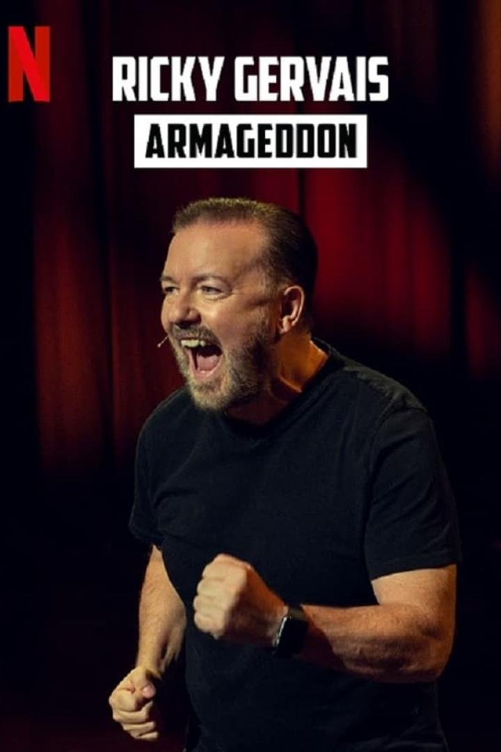 Ricky Gervais auf der Bühne während seiner „Armageddon“-Show.