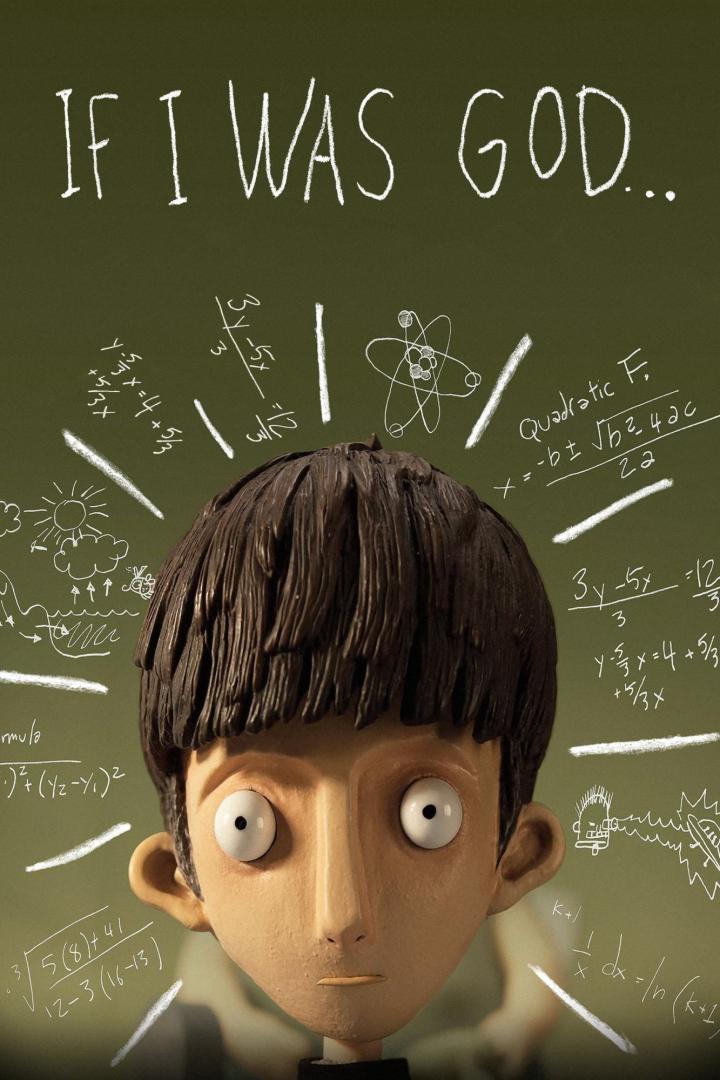 Das Filmplakat für „If I Was God…“ zeigt ein Gesicht umgeben von Formeln und Kritzeleien.