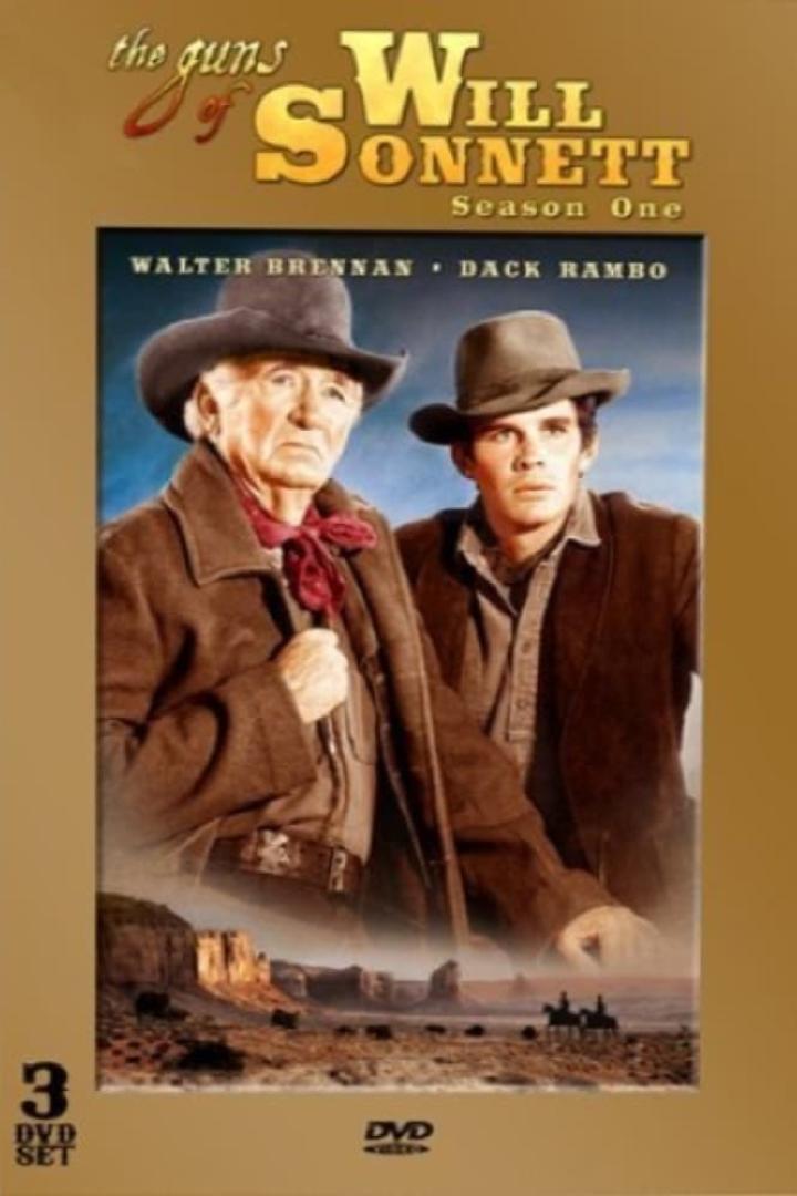 Das DVD-Cover der ersten Staffel von „The Guns of Will Sonnett“ mit Walter Brennan und Dack Rambo.