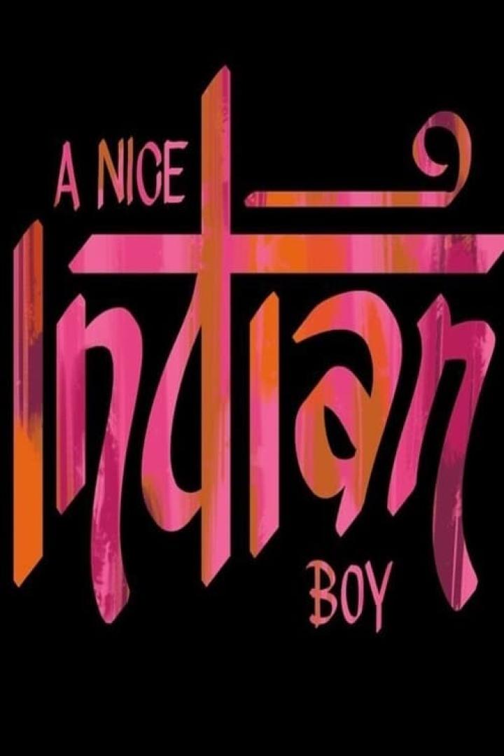 Das Wort „Indian“ in Pink und Orange, mit den Worten „A Nice“ darüber und „Boy“ darunter.