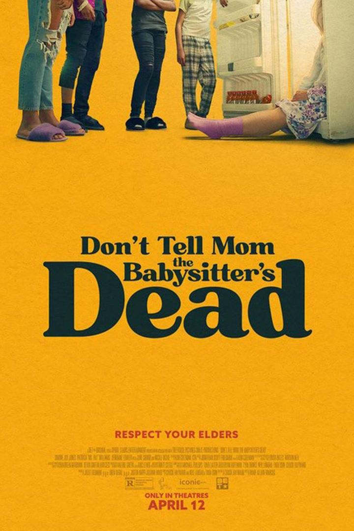 Das Filmplakat für „Don't Tell Mom the Babysitter's Dead“ zeigt eine Gruppe von Kindern vor einem gelben Hintergrund.