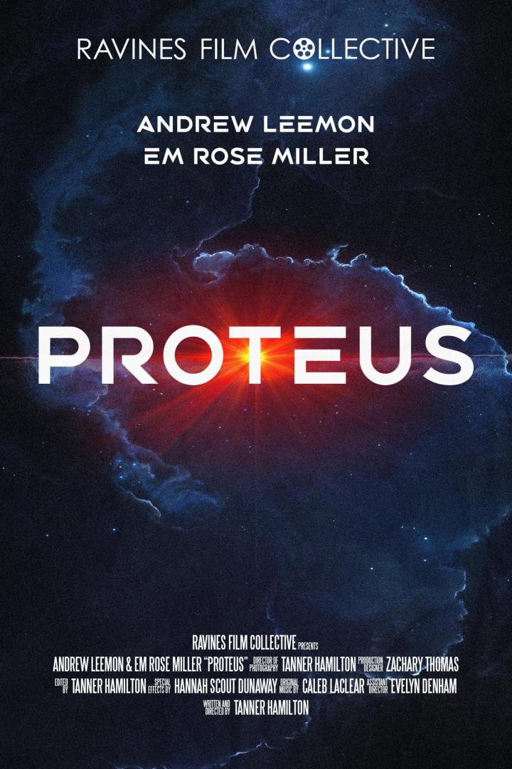 Das Filmplakat für „Proteus“ zeigt einen Nebel und den Filmtitel in großen Buchstaben.