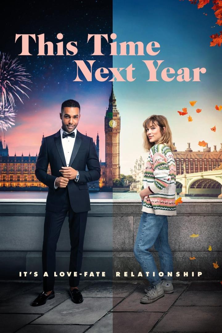 Das Filmplakat für „This Time Next Year“ zeigt ein Paar vor Londoner Sehenswürdigkeiten.