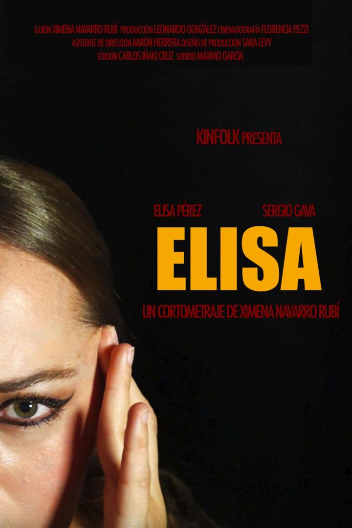 Das Filmplakat für den Kurzfilm „Elisa“ von Ximena Navarro Rubí mit Elisa Pérez und Sergio Gava.