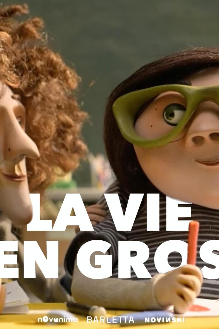 Szene aus dem Animationsfilm „La Vie en Gros“ mit zwei Figuren.