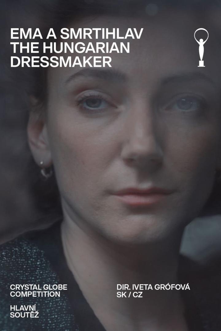 Das Filmplakat für „Ema a Smrtihlav (The Hungarian Dressmaker)“ zeigt das Porträt einer Frau.