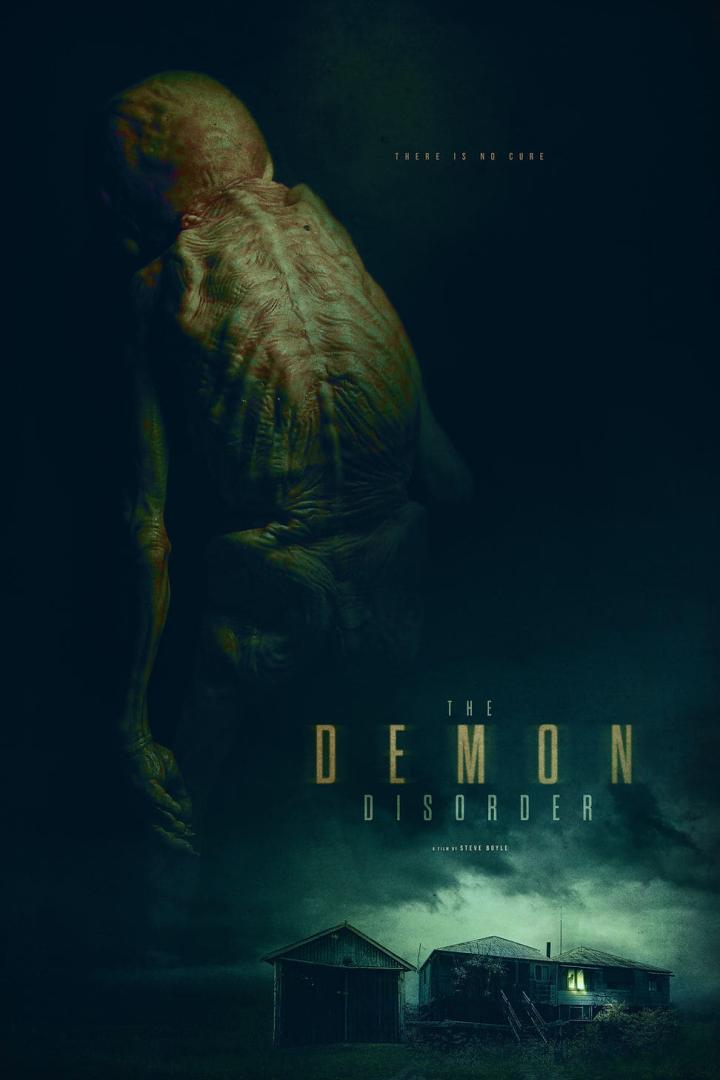 Das Filmplakat für „The Demon Disorder“ zeigt einen entstellten Mann vor einem Haus.