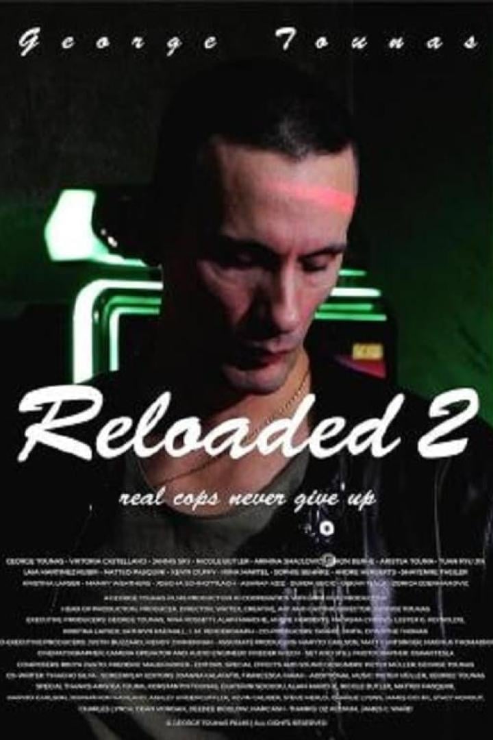 Das Filmplakat für „Reloaded 2“ zeigt einen Mann mit einem roten Laserpunkt auf der Stirn.