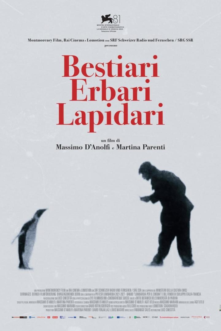Filmposter für „Bestiari, Erbari, Lapidari“ von Massimo D'Anolfi und Martina Parenti.
