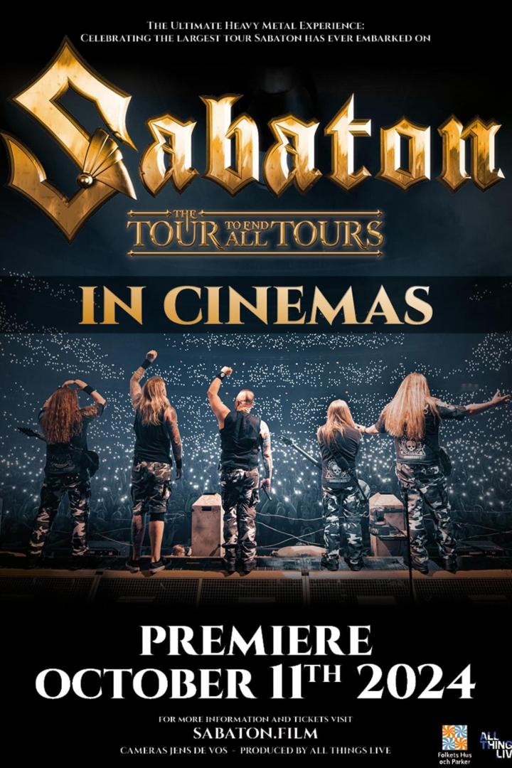 Die Band Sabaton auf der Bühne während ihrer „The Tour To End All Tours“-Konzertfilmpremiere am 11. Oktober 2024.