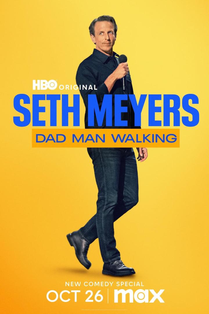Das Poster für Seth Meyers' Comedy-Special „Dad Man Walking“ auf HBO Max.