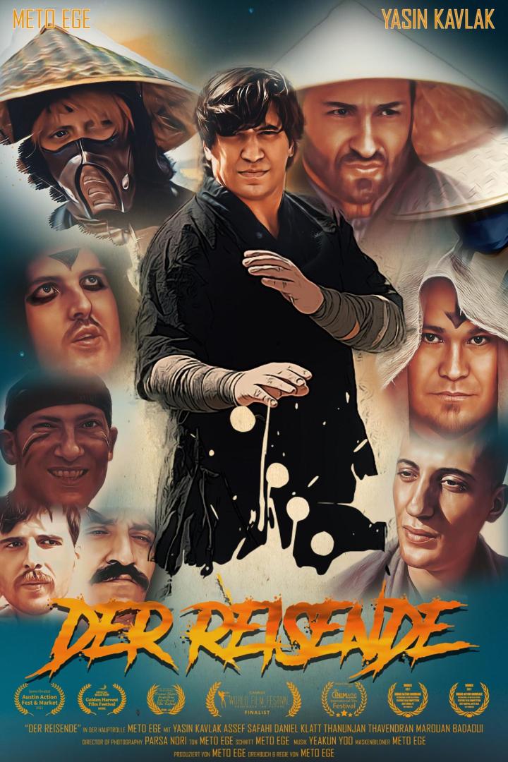 Das Filmplakat für „Der Reisende“ zeigt Meto Ege und Yasin Kavlak sowie weitere Schauspieler.