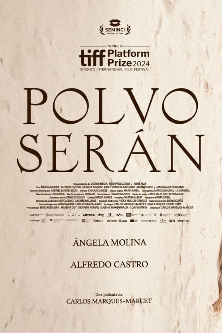 Das Filmplakat für „Polvo Serán“ mit Ángela Molina und Alfredo Castro, Gewinner des TIFF Platform Prize 2024.