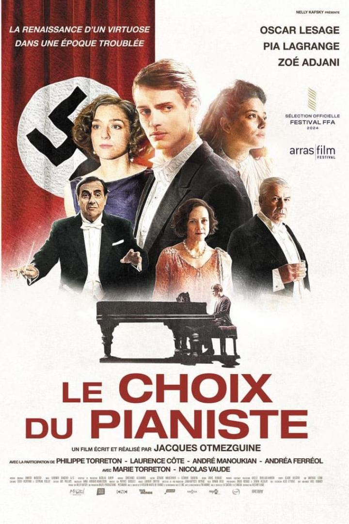Das Filmplakat für „Le Choix du Pianiste“ zeigt die Hauptdarsteller vor einer Hakenkreuzfahne.