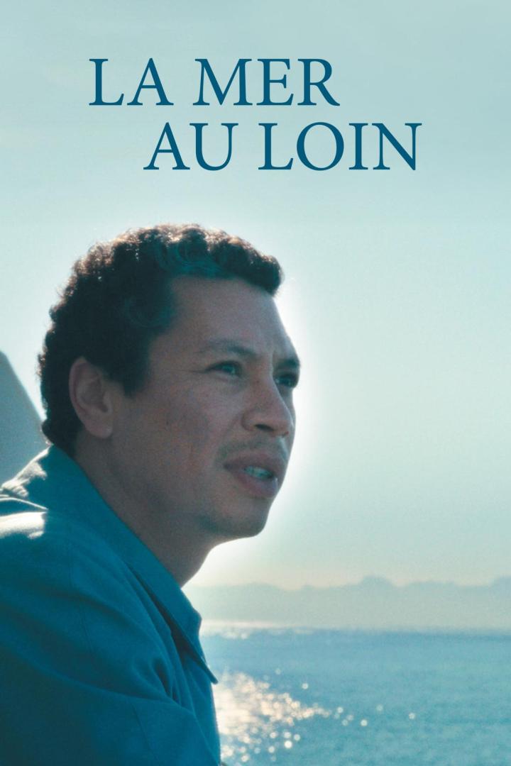 Ein Mann blickt auf dem Filmplakat für „La Mer au loin“ aufs Meer.